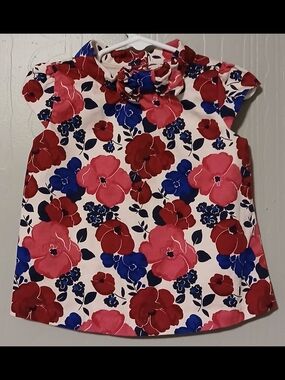 Janie and Jack Girls 2t Floral Lined Top